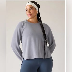 NEW Athleta Seasoft Crewneck Sweatshirt in Coastline Blue - Size L